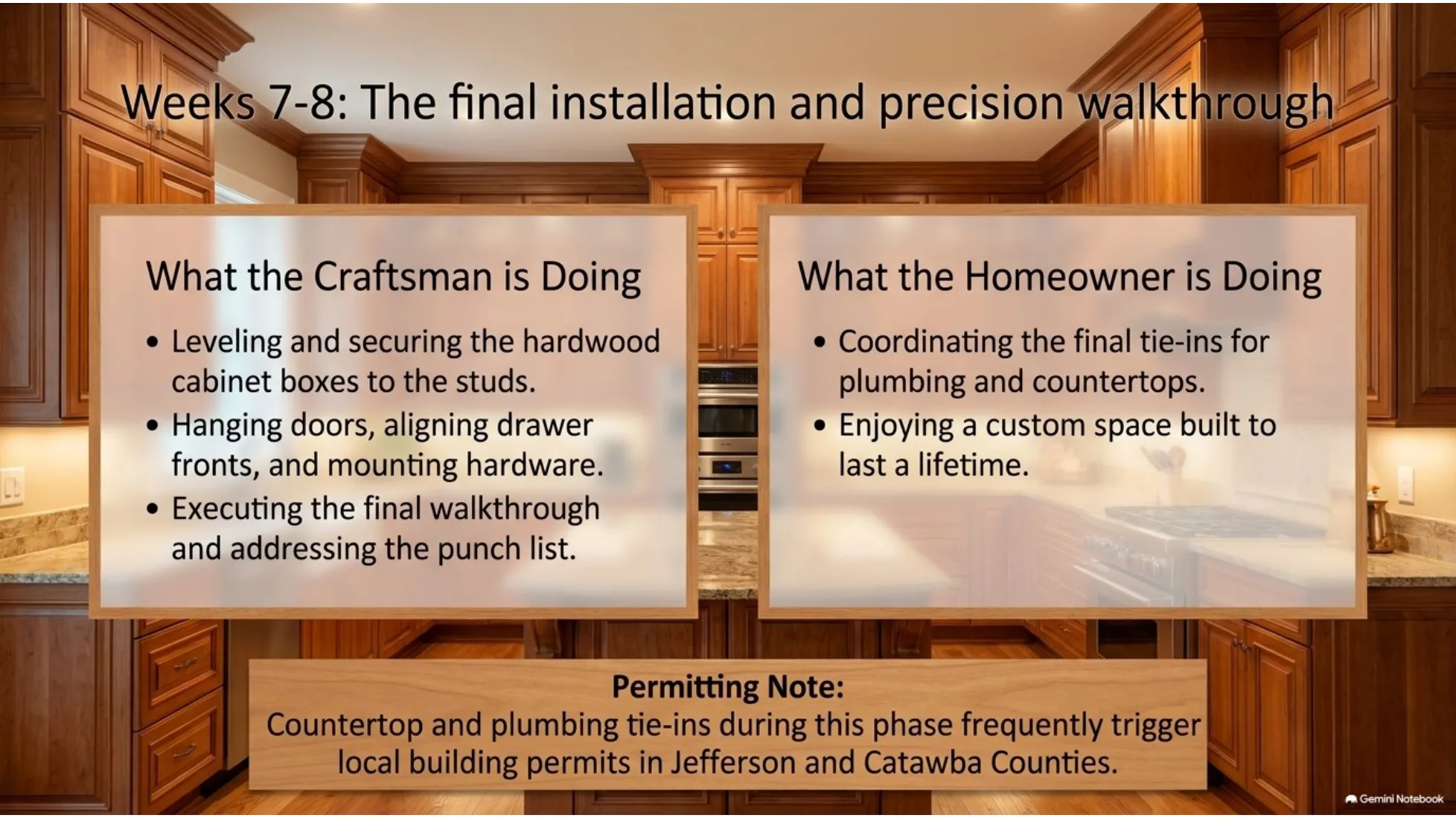 8 weeks to heirloom cabinetry slide 11