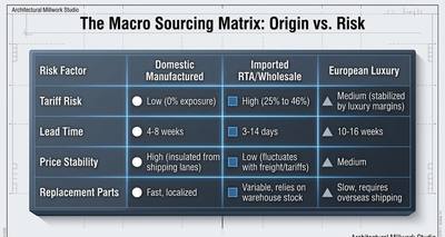 Cabinet Origin vs Risk: Tariff Exposure, Lead Time and Parts Availability